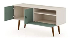 Imagen de Mueble Para Tv Con Estante De Madera Verde-blanco De 53.94in