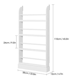 Estantería Para Libros,madera Color Blanco/4 Niveles - comprar online