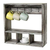 Estantería Flotante De Madera Color Gris Para Tazas De Café.