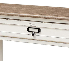 Mesa Auxiliar Con Cajón Y Estantes De Madera Color Blanco. - tienda online