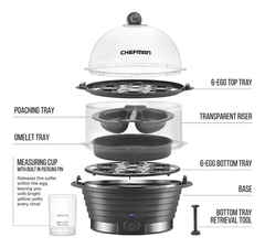 Imagen de Caldera Eléctrica Para Cocinar Huevos Chefman, Máquina De Hu