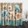 Cortina De Ducha De Tela Impermeable Con Estampado De Flores