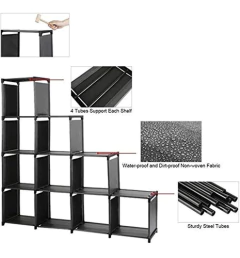 Estantería Modular De Metal Y Plástico Negro/10 Cubos. - Danielle's Store
