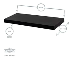 Harbour Housewares Floating Wooden Wall Shelf Shelves - 60cm en internet