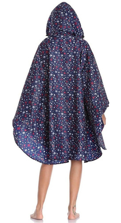 Poncho Para Lluvia Saphirose Con Capucha Y Bolsillos