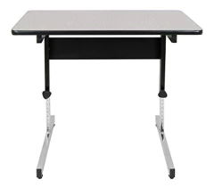 Mesa Adaptable De 20 X 36, Color Negro/nogal, Acero - Danielle's Store