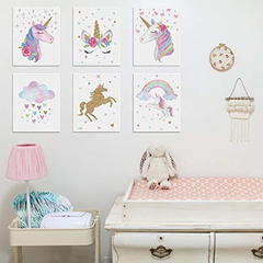 Lienzo Decorativo Para Pared, Diseño De Unicornio Arcoíris - comprar online