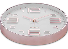 Reloj De Pared De Oro Rosa De 12 Pulgadas, Silencioso) - Danielle's Store