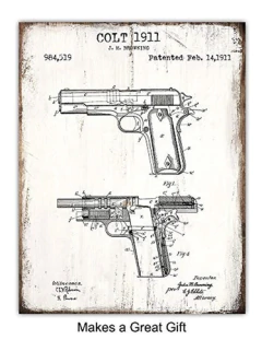Cartel Decorativo De Pared De Arma De Fuego 8x10 - comprar online