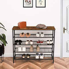 Organizador De Zapato De Metal-madera Marrón, 5 Niveles en internet