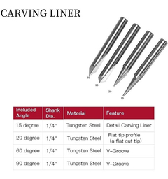 Brocas Tungsteno Cnc Recto V-bit Vástago 1/4'' en internet