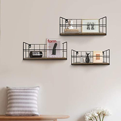 Estantería Flotante De Metal Color Negro/3 Unidades. - tienda online
