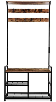 Imagen de Organizado De Zapatos De Madera-metal Marron, 3 Niveles
