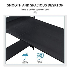 Escritorio Con Estantes De Metal Y Madera Color Negro. - tienda online