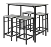 Juego De Comedor Metal Negro Y Mármol Gris De 5 Piezas.