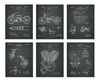 Harley Davidson Patent Art Prints - Juego De Seis Fotos