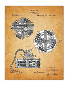 Vintage Thomas Edison Poster Patent Prints - Set Of 4 8x10 U en internet