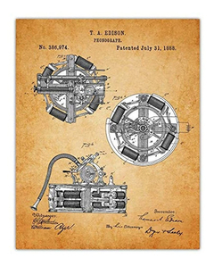 Vintage Thomas Edison Poster Patent Prints - Set Of 4 8x10 U en internet