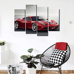 Meigan - Lienzo Decorativo Para Pared, Diseño De Ferrari en internet