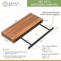 Estantería Flotante De Madera, 2 Unidades, Color Marrón - Danielle's Store