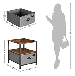 Mesita De Noche De 3 Niveles Con Cajón