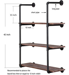 Estantería De 4 Niveles De Metal Y Madera, Color Marrón - Danielle's Store