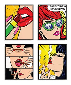 Carefree Bee - Juego De 4 Impresiones De Arte Pop Art