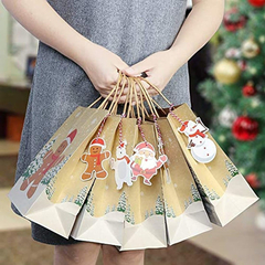 Imagen de Ourwarm 24 Bolsas De Regalo De Navidad De Papel Kraft