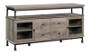 Mueble Para Tv Con Estantes De Madera Color Gris.