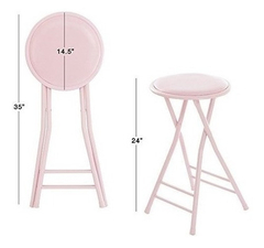 Taburete Plegable Redondo Acolchado De 24'' Servicio Pesado - tienda online