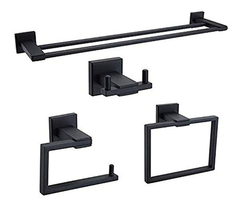 Juego De Partes De Baño Negro 4 Piezas