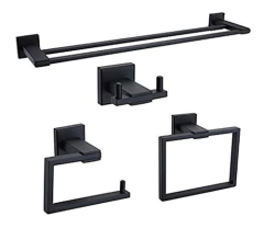 Juego De Partes De Baño Negro 4 Piezas