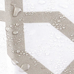 Imagen de Cortina De Ducha Impermeable, Blanco Y Piedra, Estándar