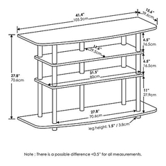 Mueble Para Tv De Metal Plateado Y Madera Blanca 4 Niveles. - comprar online