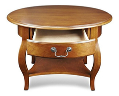 Mesa De Centro Redonda Con Cajón De Madera Color Marrón. en internet