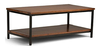 Mesa De Centro De Madera Y Metal, Color Marrón Oscuro