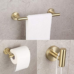 Juego De Accesorios De Baño De Oro Cepillado De Acero - comprar online