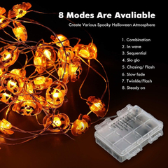 Luces De Cadena De Halloween Brizled Pumpkin, 40 Led 13.12ft en internet