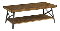 Mesa De Centro Con Estante De Madera Color Marrón.
