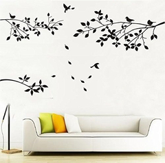 Elegante Árbol Y Pájaros Tatuajes De Pared