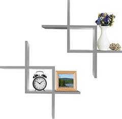 Greenco Criss Cross - Estantes Flotantes Montados En La