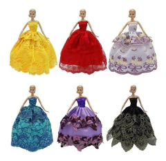5 Traje De Fiesta Hecho A Mano De Moda Para Ropa De Barbie - Danielle's Store