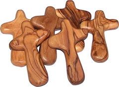 Seis Cruces De Madera De Olivo Con Bolsas De Terciopelo - comprar online