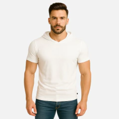 Camiseta Gola Redonda Capuz Manga Curta - comprar online