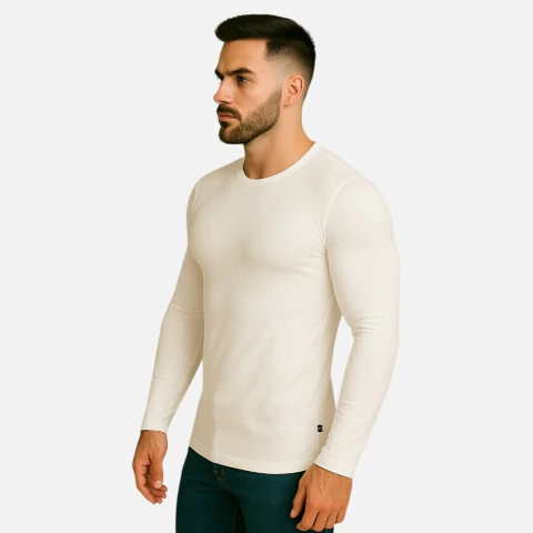 Camisa Gola Redonda Manga Longa - comprar online