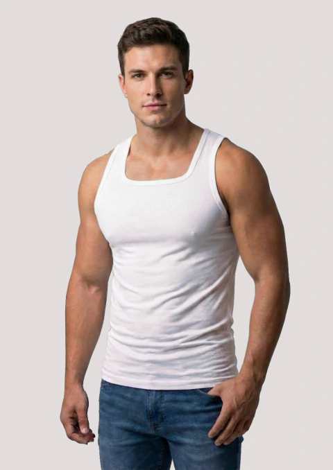 Regata Gola Quadrada Slim Masculina