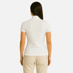 Blusinha Cacharrel Feminina Gola Alta Manga Curta