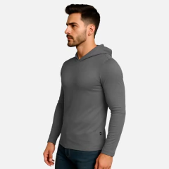 Camisa Gola Redonda Capuz Manga Longa na internet