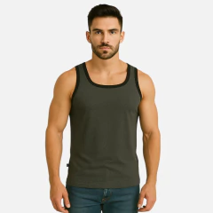 Regata Tank Básica Masculina Alça Preta - Moda Atemporal