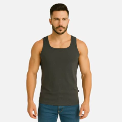 Regata Tank Slim Fit Gola Quadrada - Moda Atemporal